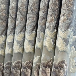 Hem Gardin Måttbeställd Gardin Italiensk Sammet Blommigt Broderi