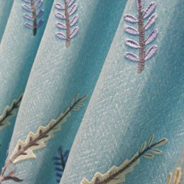 Gardin I Europeisk Stil, Måttbeställd, Gardin I Bomull Och Linne, Broderi, Växter