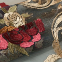 Lyxig Transparent Gardin, Måttbeställd Gardin, Amerikansk Tonad Färg Broderi, Sovrum, Fönsterbehandling