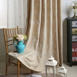 Nordisk Gardin Måttbeställd Gardin Bomullslövbroderi