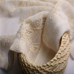 Enkel, Skir Gardin, Måttbeställd, Abstrakt Blombroderi, Fönsterbehandling