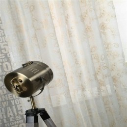 Enkel, Skir Gardin, Måttbeställd, Abstrakt Blombroderi, Fönsterbehandling