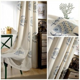 Broderad Mörkläggningsgardin Måttbeställd Gardin Barnrum Minimalistisk Mörkläggningsgardin