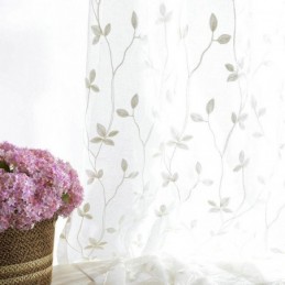 Europeisk Pastoral Stil, Måttbeställd, Präglat Mönster, Transparent Gardin