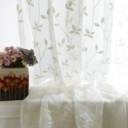 Europeisk Pastoral Stil, Måttbeställd, Präglat Mönster, Transparent Gardin