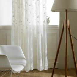 Europeisk Pastoral Stil, Måttbeställd, Präglat Mönster, Transparent Gardin