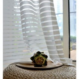 Modern Enkel Skir Gardin Måttbeställd Gardin Randig Jacquard Vardagsrum Arbetsrum Mångsidigt Tyg