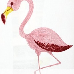 Broderad Flamingogaridå Måttbeställd Gardin Halvtransparenta Skira Gardiner För Vardagsrum/Sovrum