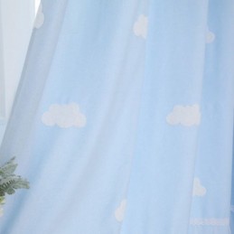 Söta Molngardiner Blå Halvmörkläggning För Flickrum
