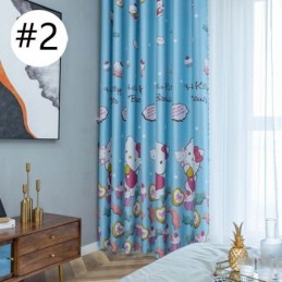 Vackra Mörkläggningsgardiner Med Tygdraperier Med Katttryck