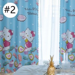 Vackra Mörkläggningsgardiner Med Tygdraperier Med Katttryck