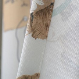 Gardin Med Tecknad Björnmotiv, Måttbeställd Gardin, Vackert Fönster För Pojkar Och Flickor I Rummet