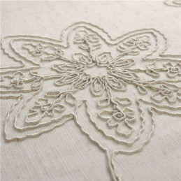 Japansk Enkel Gardin Måttbeställd Gardinbroderi Miljöskyddande Bomulls- Och Linnetyg