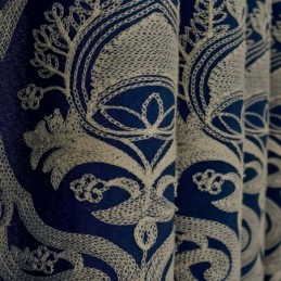 Nordisk Enkel Gardin Måttbeställd Gardin Blå Broderad Vardagsrumsstudietyg