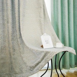 Nordisk Abstrakt Stil Måttbeställd Gardin Maze Jarquard Vardagsrum Bice Chenille Mörkläggningstyg
