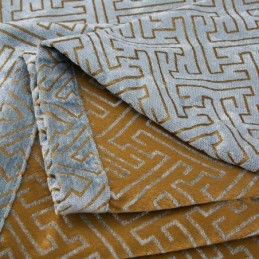 Nordisk Abstrakt Stil Måttbeställd Gardin Maze Jarquard Vardagsrum Bice Chenille Mörkläggningstyg