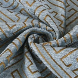 Nordisk Abstrakt Stil Måttbeställd Gardin Maze Jarquard Vardagsrum Bice Chenille Mörkläggningstyg