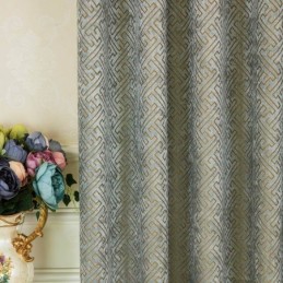 Nordisk Abstrakt Stil Måttbeställd Gardin Maze Jarquard Vardagsrum Bice Chenille Mörkläggningstyg