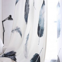 Modern Minimalistisk Gardin, Måttbeställd Gardin, Digital 5D-Utskrift, Verklighetstroget Fjädergardin, Fönsterbehandling