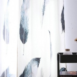 Modern Minimalistisk Gardin, Måttbeställd Gardin, Digital 5D-Utskrift, Verklighetstroget Fjädergardin, Fönsterbehandling