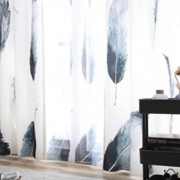 Modern Minimalistisk Gardin, Måttbeställd Gardin, Digital 5D-Utskrift, Verklighetstroget Fjädergardin, Fönsterbehandling