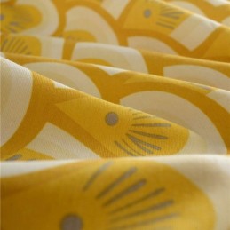 Gul Bomullsgardin Måttbeställd Gardinskal Unikt Tryckt Sovrum Vardagsrum