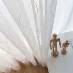 Modern Enkel Skir Gardin Måttbeställd Gardingeometri Jacquardtyg Vardagsrumsstudie