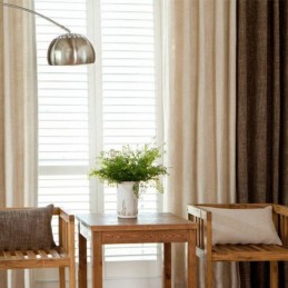 Gardin I Europeisk Pastoral Stil, Måttbeställd Gardin, Enfärgade, Tjockare Sömmar