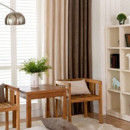 Gardin I Europeisk Pastoral Stil, Måttbeställd Gardin, Enfärgade, Tjockare Sömmar