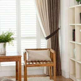 Gardin I Europeisk Pastoral Stil, Måttbeställd Gardin, Enfärgade, Tjockare Sömmar