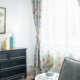 Amerikansk Tecknad Skir Gardin Måttbeställd Gardin Sjöstjärna Snäckskal Tryckt Sovrum Barnrum Tyg