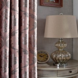 Måttbeställd Gardin För Europeisk Lantlig Stil, Rosa Jacquard, Mörkläggningstyg För Sovrum