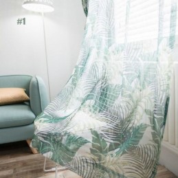 Amerikansk Lantlig Transparent Gardin Måttbeställd Gardin Unik Lövbroderi Andningsbart Tyg