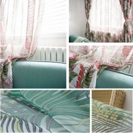 Amerikansk Lantlig Transparent Gardin Måttbeställd Gardin Unik Lövbroderi Andningsbart Tyg