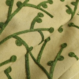 Amerikansk Antik Gardin Måttbeställd Gardin Gul Broderi Miljöskyddande Bomullslinnetyg