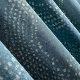 Amerikansk Antik Gardin Måttbeställd Gardin Blå Cirkeltryckt