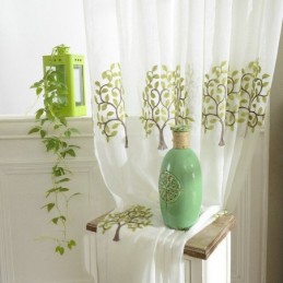 Europeiska Transparenta Gardiner Måttbeställda Gardiner I Pastoral Stil Broderad