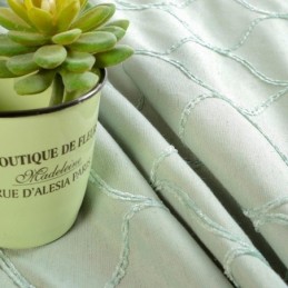 Japansk Enkel Gardin Måttbeställd Gardin Geometrisk Broderi Grön Miljöskyddande Tyg