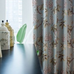 Modern Lantlig Gardin Måttbeställd Gardin Spraytryckt Mörkläggningstyg För Sovrum