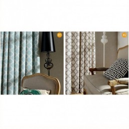 Nordisk Enkel Gardin Måttbeställd Gardin Geometriskt Tryckt Miljöskyddande Bomullstyg