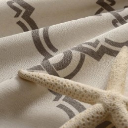 Nordisk Enkel Gardin Måttbeställd Gardin Geometriskt Tryckt Miljöskyddande Bomullstyg