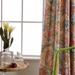 Amerikansk Antik Gardin Måttbeställd Gardin I Kontrasterande Blommönster För Sovrum