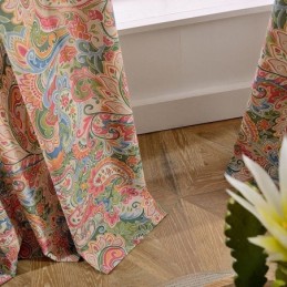 Amerikansk Antik Gardin Måttbeställd Gardin I Kontrasterande Blommönster För Sovrum