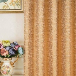 Amerikansk Abstrakt Stil, Måttbeställd Gardin, Brunt Geometriskt Mönster, Chenille- Och Jacquardtyg, Mörkläggningsgardin