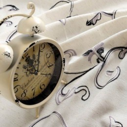 Amerikansk Enkel Gardin Måttbeställd Gardinbläck Rullande Lövbroderi Bomullslinnetyg