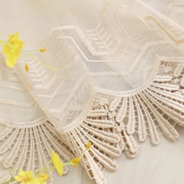 Lyxig Transparent Gardin, Måttbeställd, Broderad Bergstyll För Vardagsrum Och Sovrum