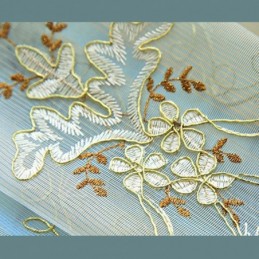 Måttbeställd Gardin I Europeisk Tyll, Broderad Voile För Vardagsrum