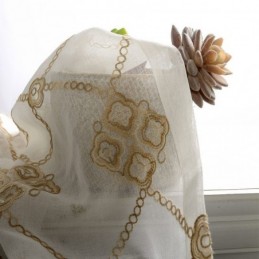 Nordiska Skira Gardiner Med Diamantmönster För Fönster, Vardagsrum Och Sovrum