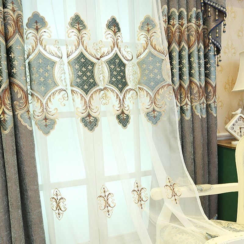 Fönsterbehandling Tyll Moderna Broderade Skira Gardiner För Vardagsrum Sovrum