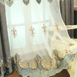 Fönsterbehandling Tyll Moderna Broderade Skira Gardiner För Vardagsrum Sovrum